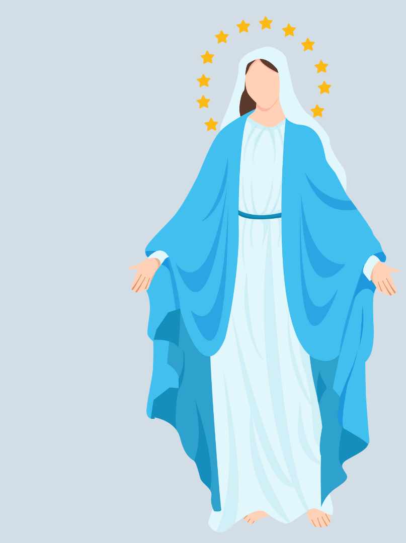 Illustration of Our Lady of the Immaculate Conception with a halo of twelve stars